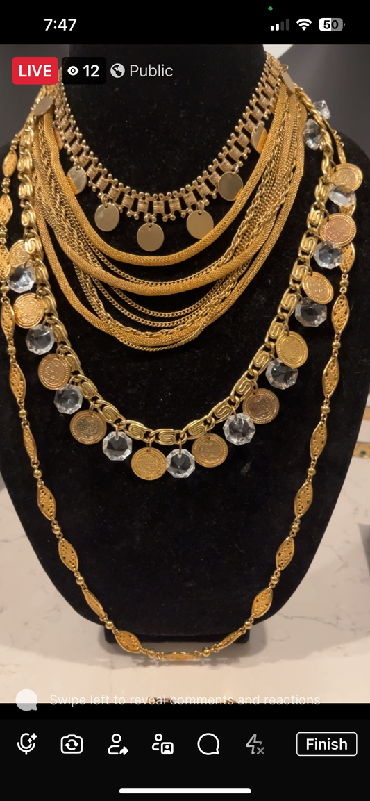 Gold Tone Vintage Stack